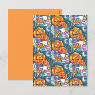 FAMILJ, FÄRGÄMNE OCH KUL I lycklig JACK O LANTERN Helg Vykort