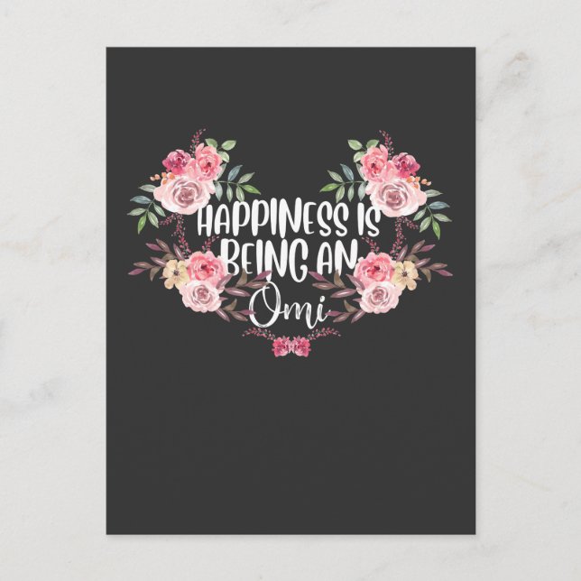 Familj Farmor Lycka Omi Mormor Blomma Vykort (Framsida)