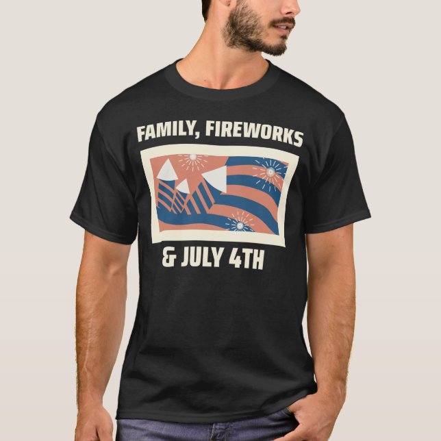 Familj, Fireworks och juli 4:e T Shirt (Framsida)