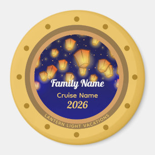 Familj Flytande Lyktor Kryssning Semester Magnet
