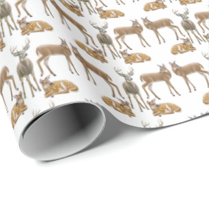 Familj för Whitetailhjort som slår in papper Presentpapper