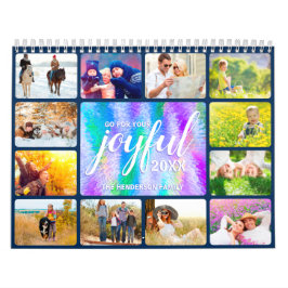 Familj Foto Falsk Iridescerande Holografisk 2026 Kalender
