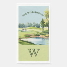 Familj Golf Cart Bana Monogram Namn
