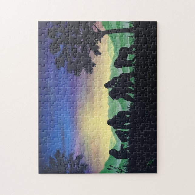 "Familj" Gorillas Poster Pussel (Vertikal)