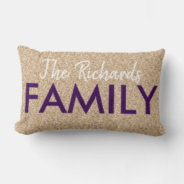 Familj - Guld Glitter Lumbarkudde
