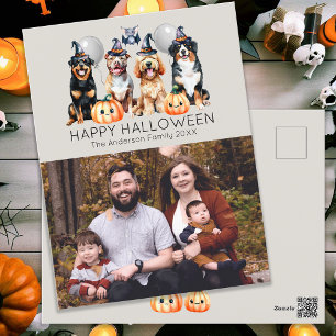 Familj Happy halloween Helg Vykort