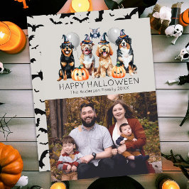 Familj Happy halloween Julkort