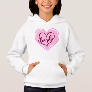 Familj i ett hjärta rosa design t shirt