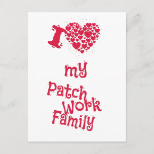 Familj - I Kärlek My Patchwork Family Vykort