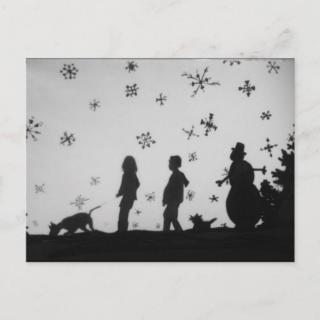 "Familj i Snö"-vykort för Helgdag/jul Helg Vykort (Framsida)