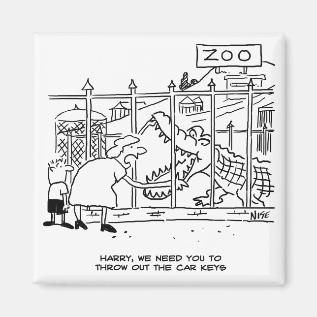 Familj i Zoo. Pappa Svalt av Alligator Magnet (Framsidan)