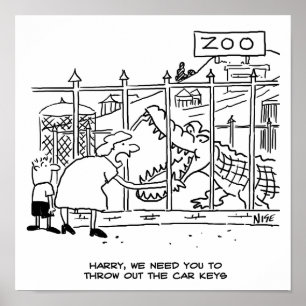 Familj i Zoo. Pappa Svalt av Alligator Poster