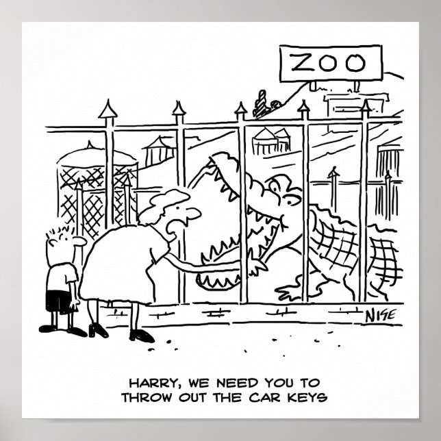 Familj i Zoo. Pappa Svalt av Alligator Poster (Framsidan)