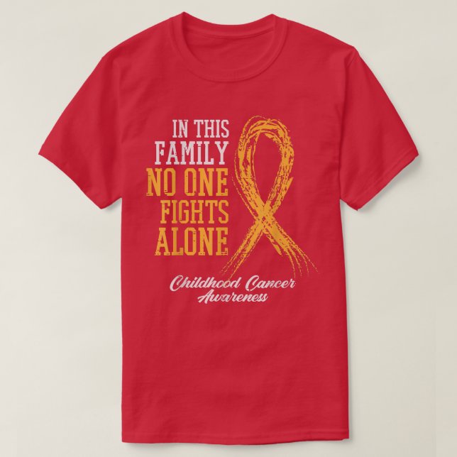 Familj - ingen bekämpar Ensamen för barncancer T Shirt (Design framsida)