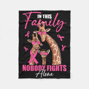 Familj Ingen slåss mot Ensam Giraffe Breast Cancer Fleecefilt
