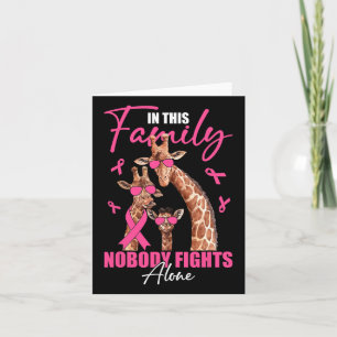 Familj Ingen slåss mot Ensam Giraffe Breast Cancer Kort