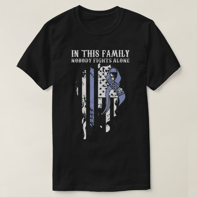 Familj Ingen slåss mot Ensam Stomach Cancer Gifts  T Shirt (Design framsida)