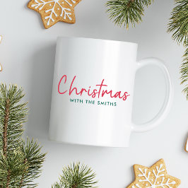 Familj Jul | Modern Minimalistisk Familj Namn Kaffemugg