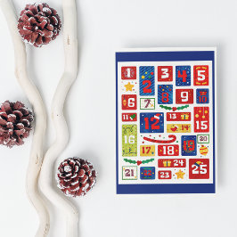 Familj Julafton nedräkning av julklapp Julkort