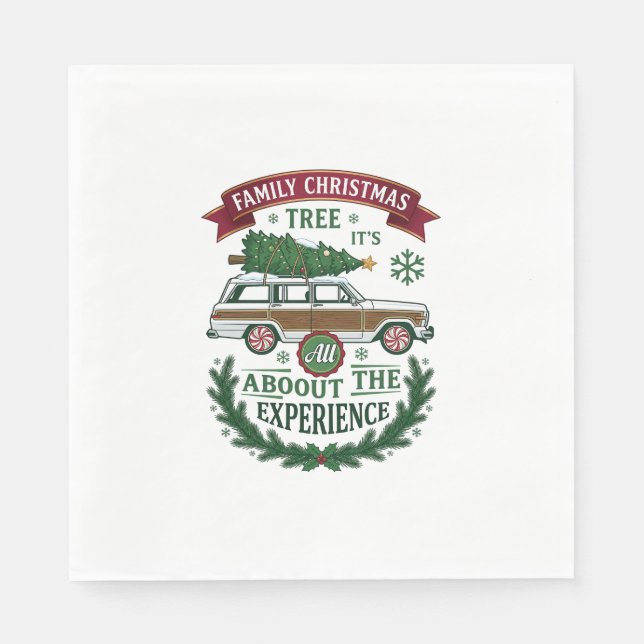Familj Julgran Kombi Tallkrans Pappersservett (Framsidan)