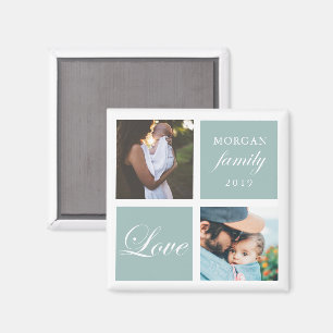 Familj kärlek Pastell Personlig Foto Magnet