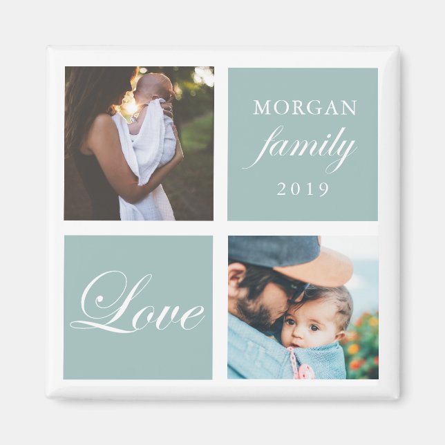 Familj Kärlek | Personlig Photo Magnet (Framsidan)
