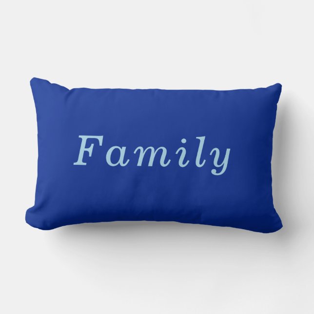 "Familj" - Kobalt & Blue - gör mysigt Lumbarkudde (Framsida)