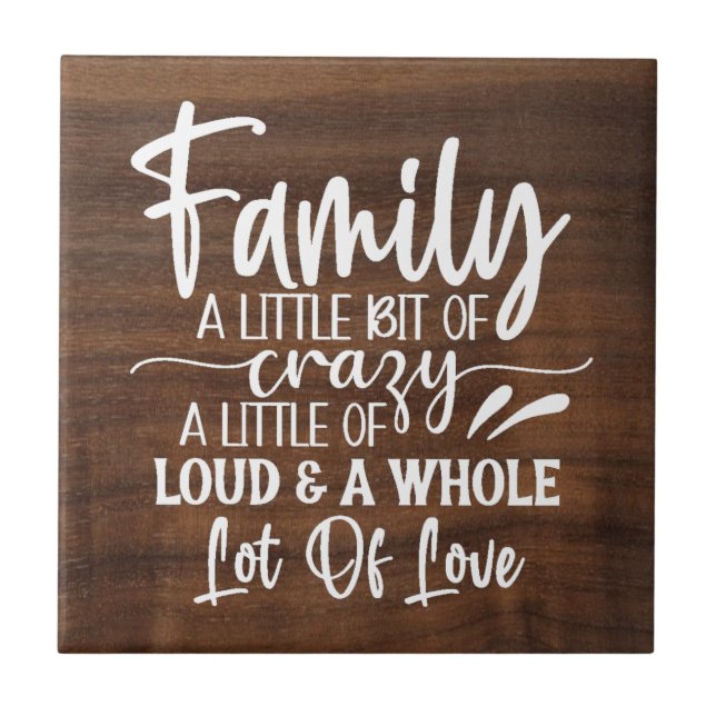 Familj lite galet keramiskt plattor kakelplatta (Framsidan)