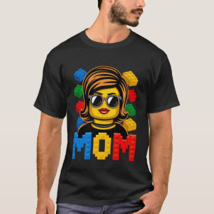 Familj Mamma Mästerbyggare Bygga Tegelstenar Block T Shirt