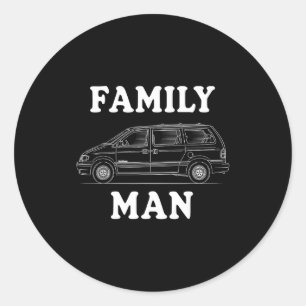 Familj Mannen Minivan Humor För Stolta Pappa Liv F Runt Klistermärke
