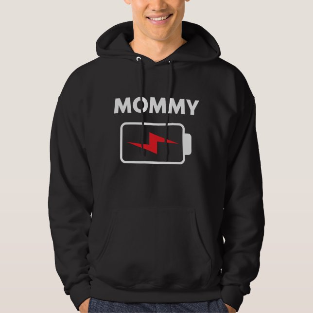 Familj matchande julbatteri Funny Mamma Julafton Hoodie (Framsida)