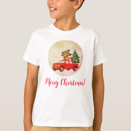 Familj matchande Red Lastbil Vintage-jul T Shirt