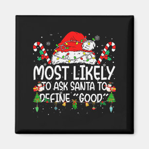 Familj Matchande Xmas Mest Sannolikt Fråga Tomte O Magnet