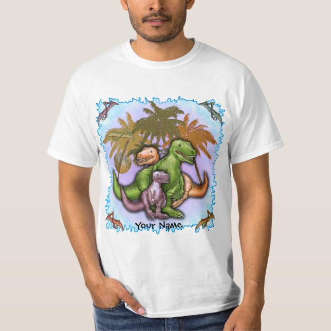 Familj med dinosaurier t shirt (Framsida)