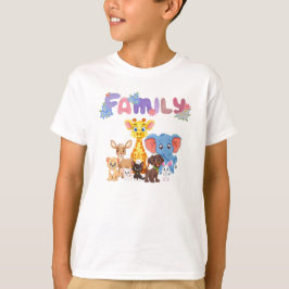 Familj med djur. t shirt