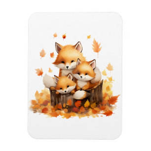 Familj med Foxes Flexible Photo Magnet