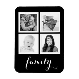 Familj med fyra foto magnet
