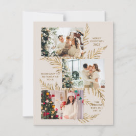 Familj med fyra Gravider för utandning av i Julaf Julkort