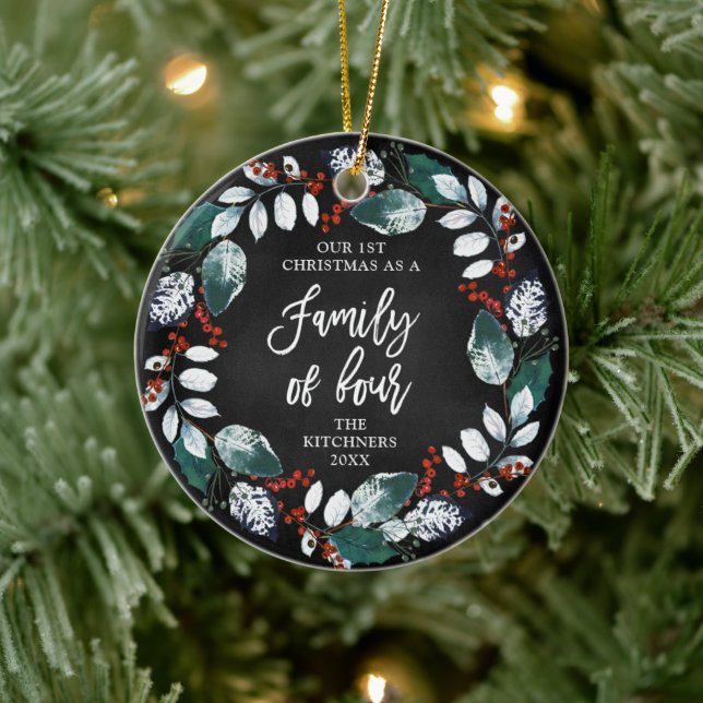 Familj med fyra Personligers Rustic Holly Wandeans Julgransprydnad Keramik (Träd)