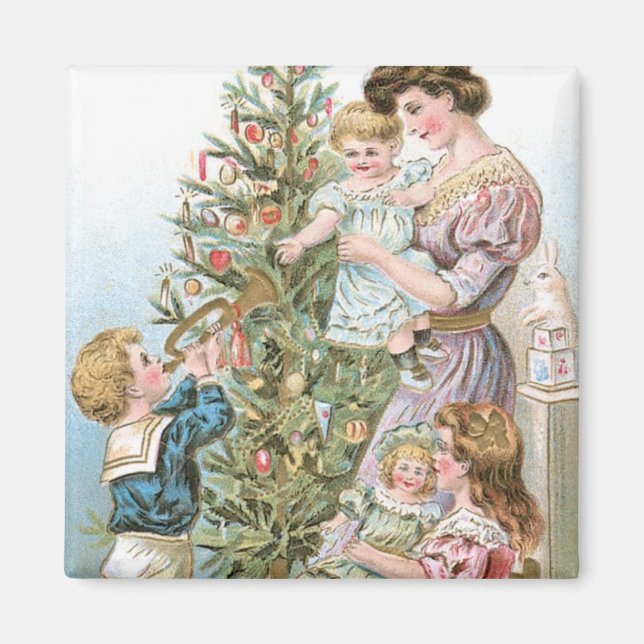 Familj med Julgran Magnet (Framsidan)