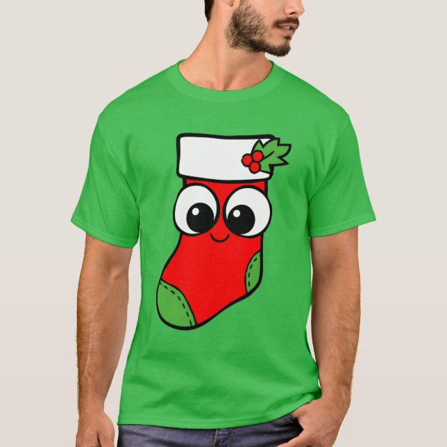 Familj med julsocklar t shirt (Framsida)