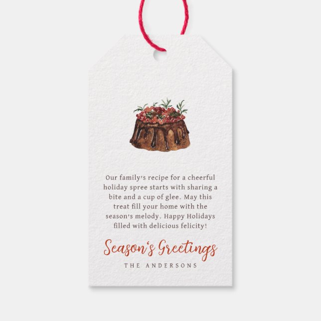 Familj med omvänd behandling i julvatten presentetikett (Baksidan)