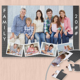 Familj med redigerbart Y ZigZag-fotokollage Pussel