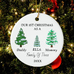 Familj med tre juldagar i Anpassningsbarna Baby fö Julgransprydnad Keramik<br><div class="desc">Familj med tre juldagar i Baby Första jul</div>