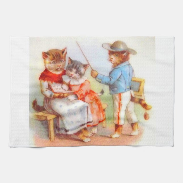 Familj med Victorian Ued kattunge Kökshandduk (Horisontell)