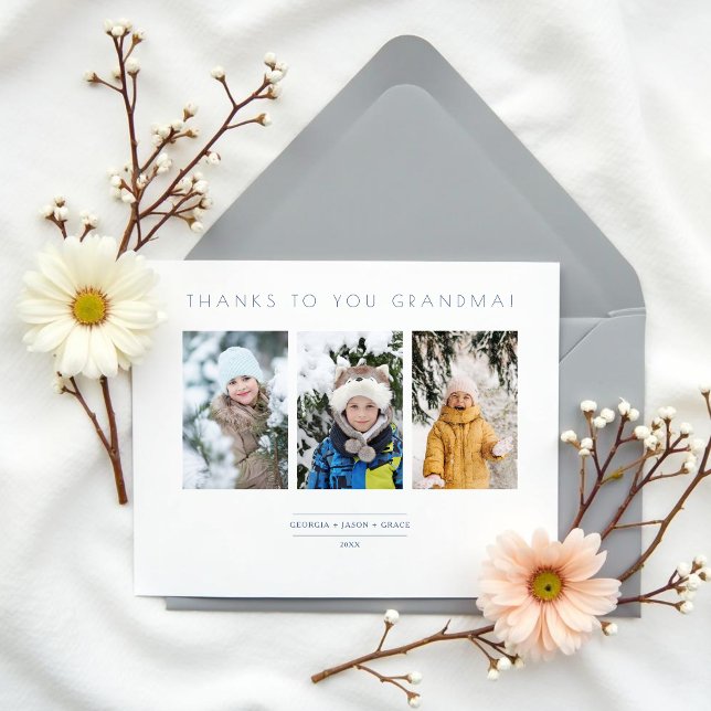 Familj Minimalist 3 Bilder Kollage Minne Vykort (Family Minimalist 3 Photos Collage Keepsake Postcards.)
