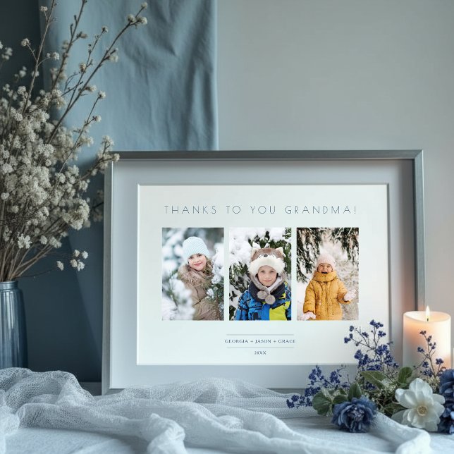 Familj Minimalistisk 3 Bilder Collage Minne Poster (Family Minimalist 3 Photos Collage Keepsake Posters.)