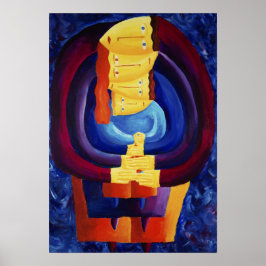 Familj - Modern Painting Art-utskrift för Porträtt Poster
