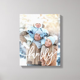 Familj | Modern vit typografi med foto Canvastryck