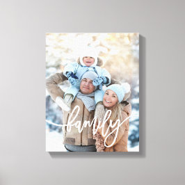Familj | Modern vit typografi med foto Canvastryck